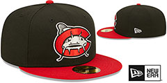 Mudcats MILB ONFIELD HOME Black-Red Fitted Hat by New Era - 2nd View