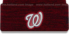 Nationals BEVEL Red-Navy Knit Beanie Hat by New Era - 2nd View