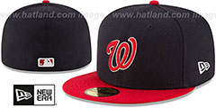 Nationals COUNTRY COLORS Navy-Red Fitted Hat by New Era - 2nd View