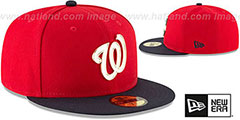 Nationals GOLDEN-BADGE Red-Navy Fitted Hat by New Era - 2nd View