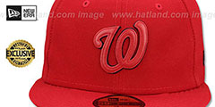 Nationals LEATHER POP Red Fitted Hat by New Era - 2nd View