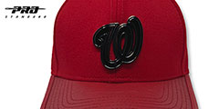 Nationals LOW-PRO BLACK METAL BADGE STRAPBACK Red Hat by Pro Standard - 2nd View