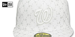 Nationals MLB FLOCKING White-Grey Fitted Hat by New Era - 2nd View