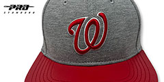 Nationals TEAM-BASIC STRAPBACK Grey-Red Hat by Pro Standard - 2nd View