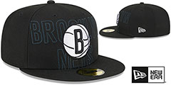 Nets 2023 NBA DRAFT Black Fitted Hat by New Era - 2nd View