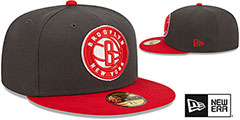 Nets 2T COLOR PACK Charcoal-Red Fitted Hat by New Era - 2nd View