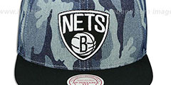 Nets DENIM-CAMO SNAPBACK Blue Hat by Mitchell and Ness - 2nd View