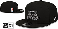 Nets SCRIPT-UP SNAPBACK Black Hat by New Era - 2nd View