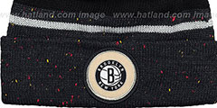 Nets SPECKLED Black-Charcoal Knit Beanie by Mitchell and Ness - 2nd View