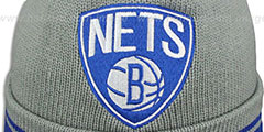 Nets XL-LOGO BEANIE Grey-Royal by Mitchell and Ness - 2nd View