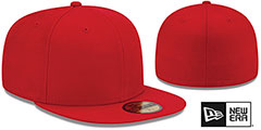 New Era 59FIFTY-BLANK Solid Red Fitted Hat - 2nd View