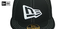 New Era BLACK PURSE STITCH Fitted Hat - 2nd View