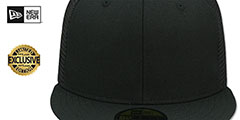 New Era MESH-BACK 59FIFTY-BLANK Black-Black Fitted Hat - 2nd View