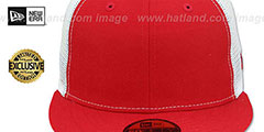 New Era MESH-BACK 59FIFTY-BLANK Red-White Fitted Hat - 2nd View