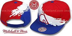 Nordiques PAINTBRUSH SNAPBACK Red-White-Royal Hat by Mitchell and Ness - 2nd View