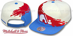 Nordiques PAINTBRUSH SNAPBACK White-Red-Sky Hat by Mitchell and Ness - 2nd View