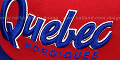 Nordiques SNAP-IT-BACK SNAPBACK Red-Royal Hat by New Era - 2nd View