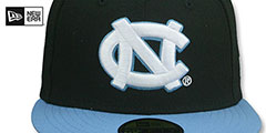 North Carolina NCAA TEAM-BASIC Black-Sky Fitted Hat by New Era - 2nd View