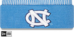 North Carolina STRIPED Knit Beanie Hat by New Era - 2nd View