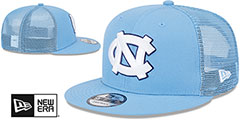 North Carolina TEAM-BASIC TRUCKER SNAPBACK Sky Hat by New Era - 2nd View