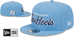 North Carolina TEAM-SCRIPT SNAPBACK Sky Hat by New Era - 2nd View