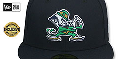 Notre Dame ALTERNATE NCAA TEAM-BASIC Navy Fitted Hat by New Era - 2nd View