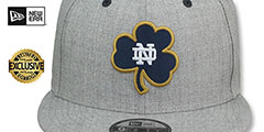 Notre Dame NCAA TEAM-BASIC SNAPBACK Heather Grey Hat by New Era - 2nd View