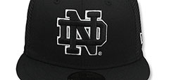 Notre Dame TEAM-BASIC TRUCKER Black-White Fitted Hat by New Era - 2nd View