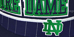 Notre Dame WARM-UP SNAPBACK Navy-Green Hat by New Era - 2nd View