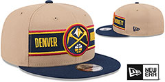 Nuggets 2024 NBA DRAFT SNAPBACK Camel-Navy Hat by New Era - 2nd View