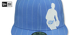 Nuggets NBA SILHOUETTE PINSTRIPE Sky-White Fitted Hat by New Era - 2nd View