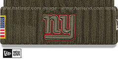 NY Giants 2017 SALUTE-TO-SERVICE Knit Beanie Hat by New Era - 2nd View