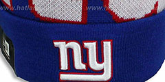 NY Giants NFL-BIGGIE Royal Knit Beanie Hat by New Era - 2nd View