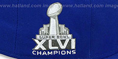 NY Giants SUPER BOWL CHAMPS XLVI Royal Fitted Hat by New Era - 2nd View