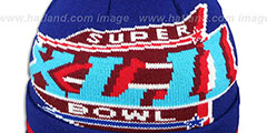 NY Giants SUPER BOWL XLII Royal Knit Beanie Hat by New Era - 2nd View