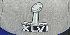 NY Giants SUPER BOWL XLVI SNAPBACK Grey-Royal Hat by New Era - 2nd View