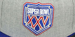 NY Giants SUPER BOWL XXV SNAPBACK Grey-Royal Hat by New Era - 2nd View