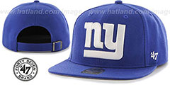 NY Giants SUPER-SHOT STRAPBACK Royal Hat by Twins 47 Brand - 2nd View