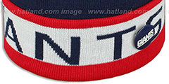 NY Giants THE-BUTTON Knit Beanie Hat by Michell and Ness - 2nd View