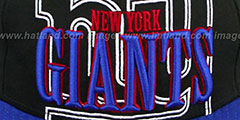 NY Giants THROUGH SNAPBACK Black-Royal Hat by New Era - 2nd View