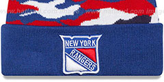 NY Rangers CAMO CAPTIVATE Knit Beanie Hat by New Era - 2nd View