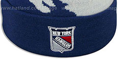 NY Rangers PAINTBRUSH BEANIE by Mitchell and Ness - 2nd View