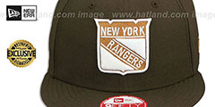 NY Rangers TEAM-BASIC SNAPBACK Brown-Wheat Hat by New Era - 2nd View