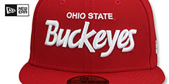 Ohio State NCAA TEAM-SCRIPT Red Fitted Hat by New Era - 2nd View