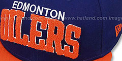 Oilers CHENILLE-ARCH SNAPBACK Navy-Orange Hat by New Era - 2nd View