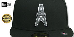 Oilers NFL TEAM-BASIC FADEOUT Black Fitted Hat by New Era - 2nd View