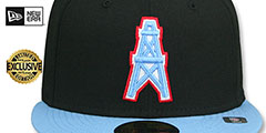 Oilers NFL THROWBACK TEAM-BASIC Black-Sky Fitted Hat by New Era - 2nd View