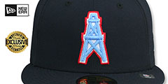 Oilers NFL THROWBACK TEAM-BASIC Navy Fitted Hat by New Era - 2nd View