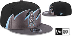 Oilers NFL THROWBACK TIDAL WAVE SNAPBACK Black-Charcoal Hat by New Era - 2nd View