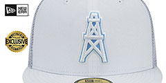 Oilers THROWBACK TEAM-BASIC TRUCKER White Fitted Hat by New Era - 2nd View